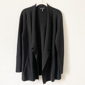 Eileen Fisher Silk Organic Cotton Knit Blazer Black Size Medium